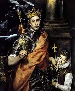 GRECO, El St Louis, King of France, with a Page oil painting reproduction